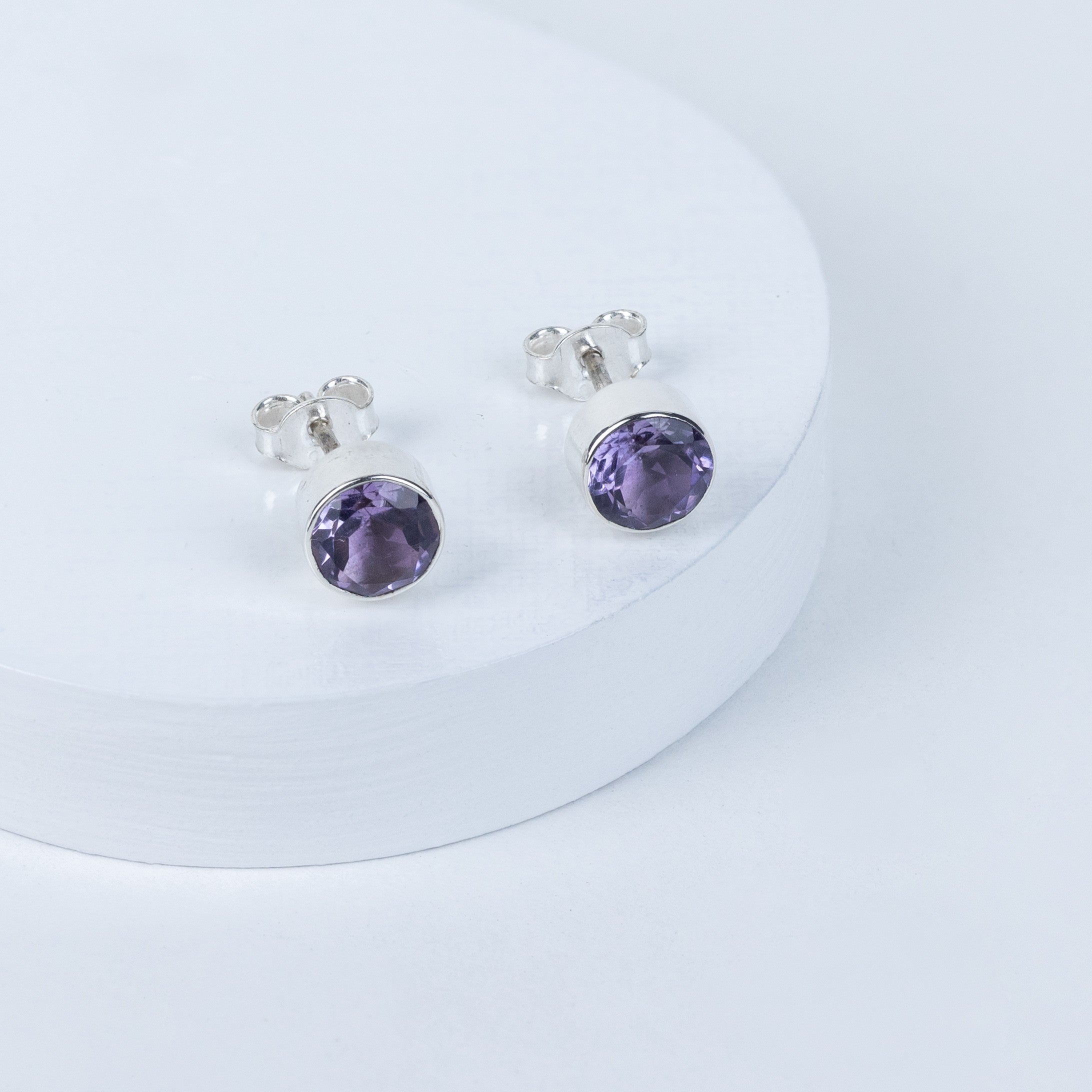 Amethyst Divine Orb Earrings in 92.5 Sterling Silver
