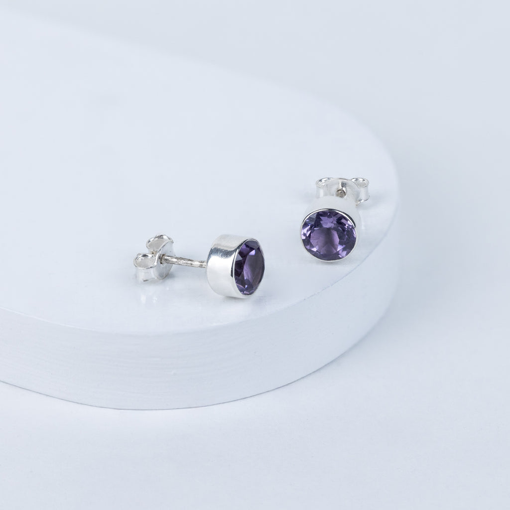 Amethyst Divine Orb Earrings in 92.5 Sterling Silver