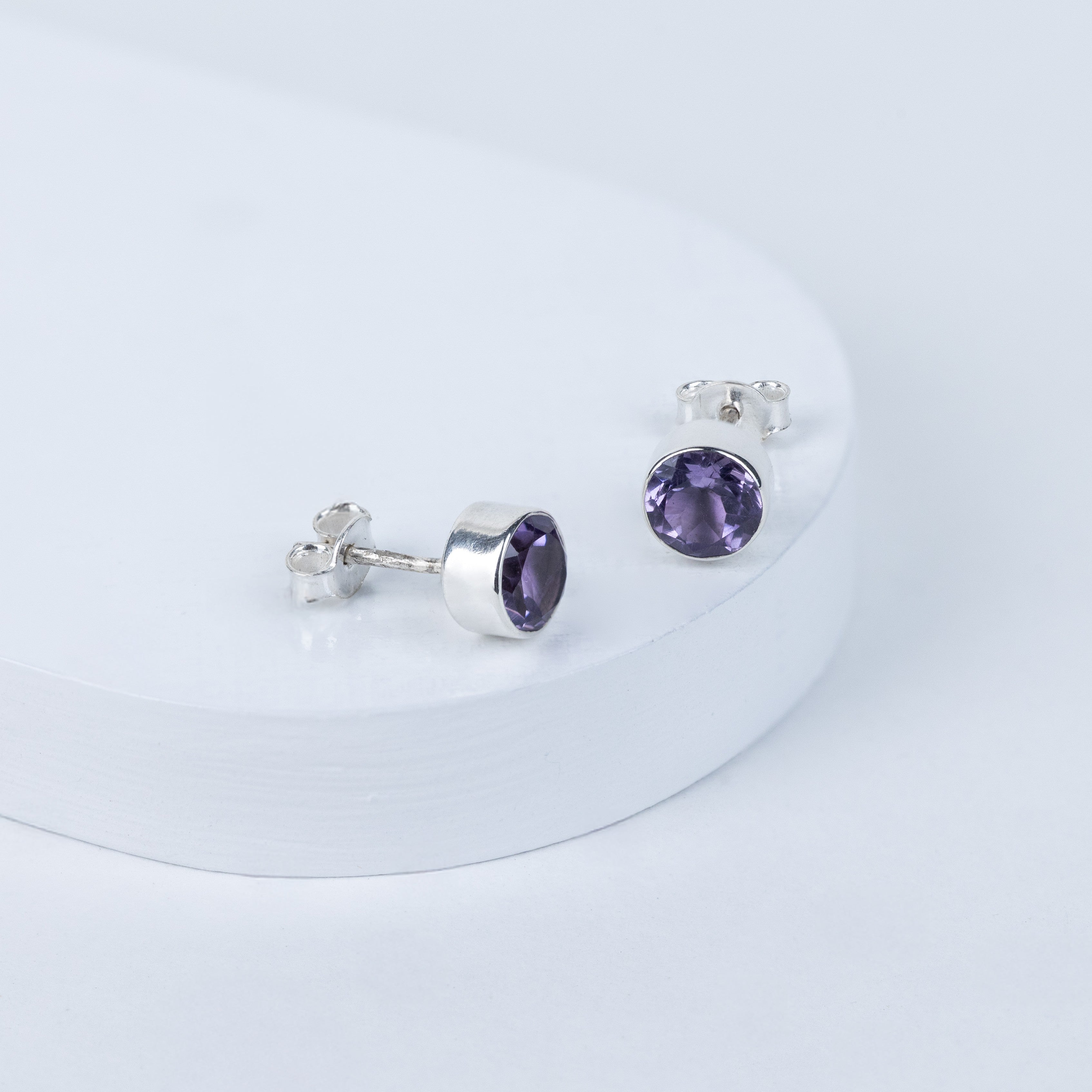 Amethyst Divine Orb Earrings in 92.5 Sterling Silver