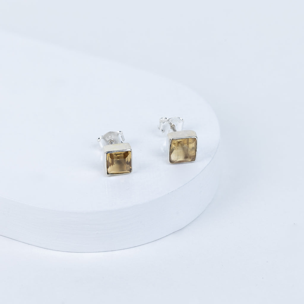 Ctirine Petite Block Earrings in 92.5 Sterling Silver