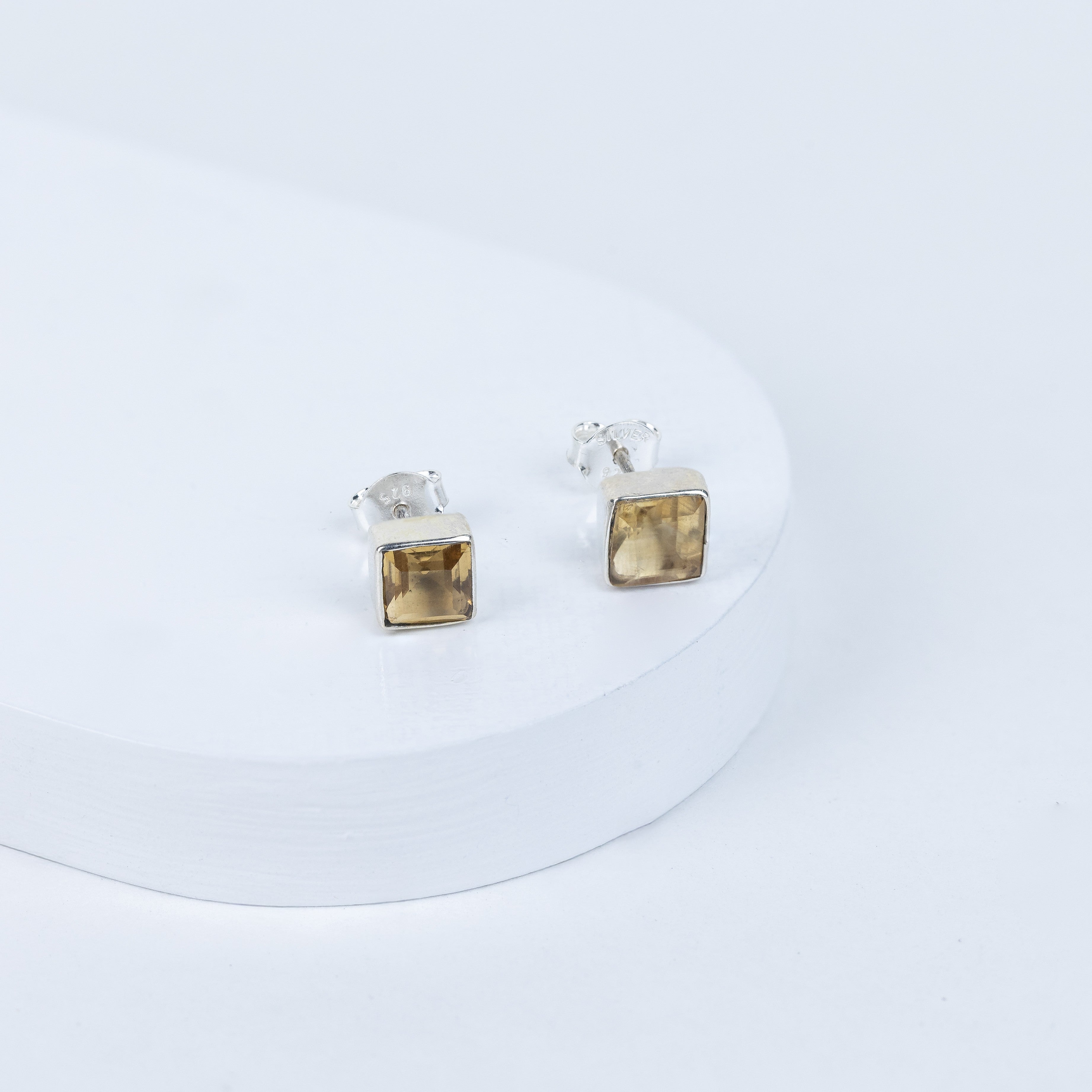 Ctirine Petite Block Earrings in 92.5 Sterling Silver