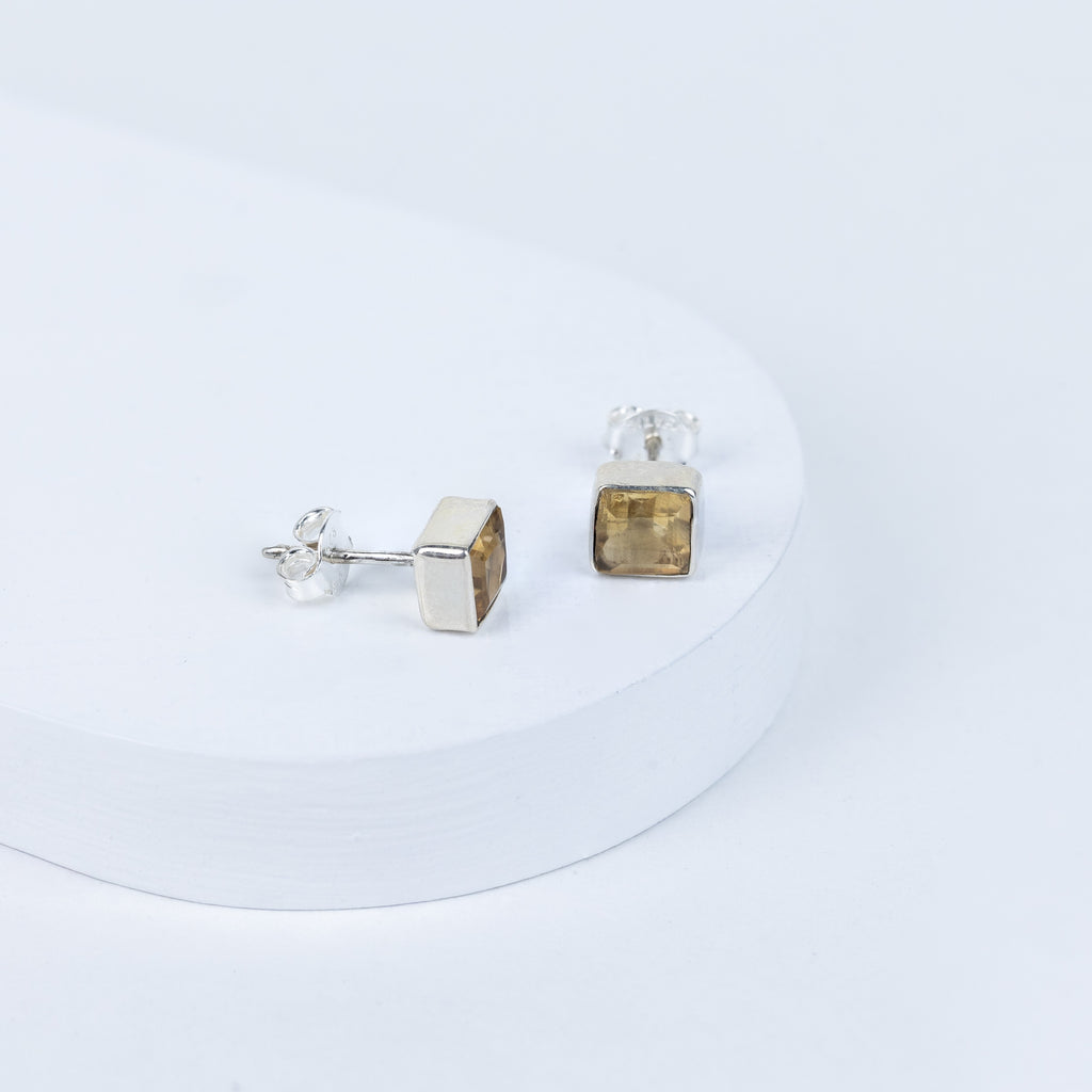Ctirine Petite Block Earrings in 92.5 Sterling Silver