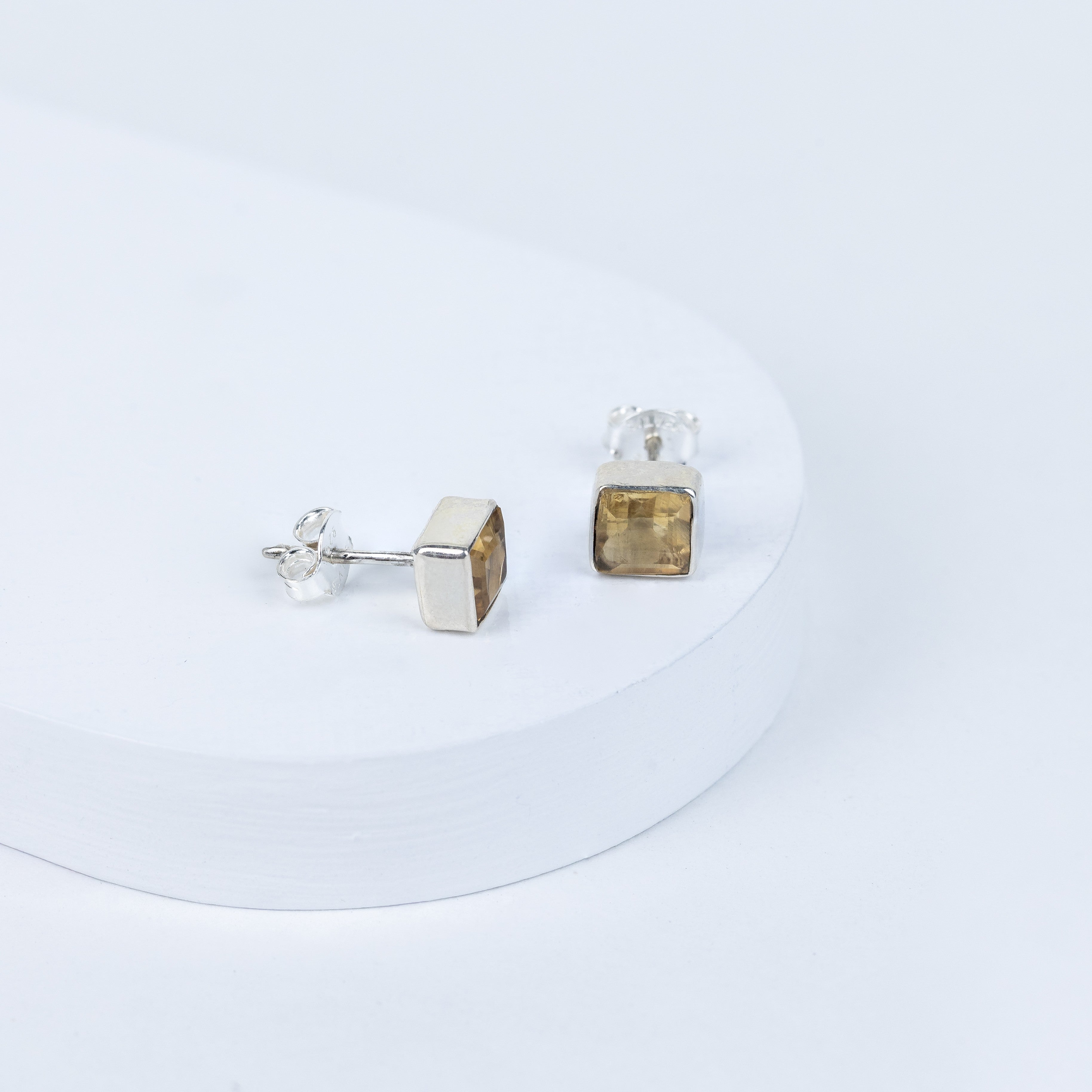 Ctirine Petite Block Earrings in 92.5 Sterling Silver