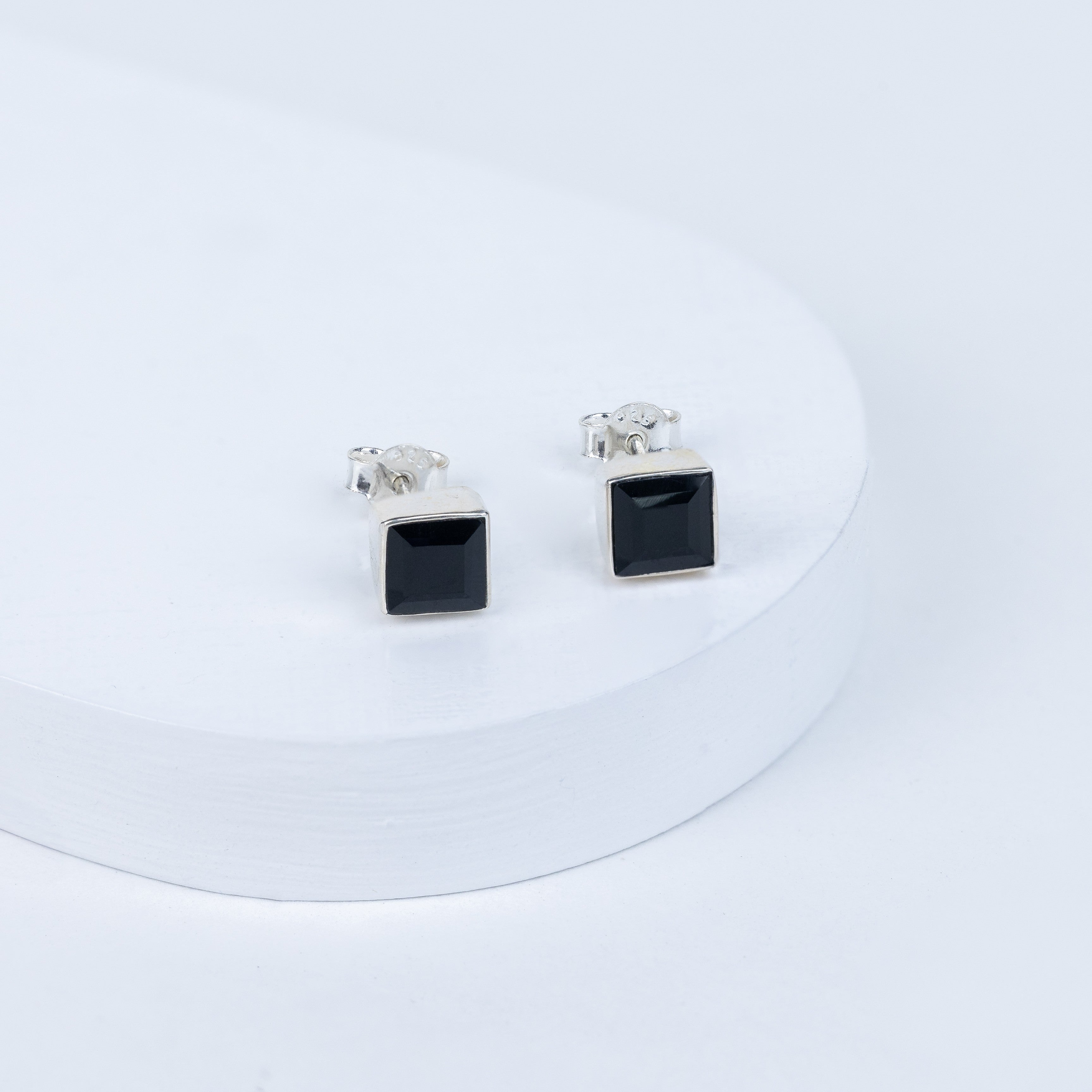 Black Onyx Regal Edge Earrings in 92.5 Sterling Silver