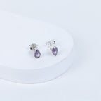 Amethyst Luxe Teardrop Earrings in 92.5 Sterling Silver