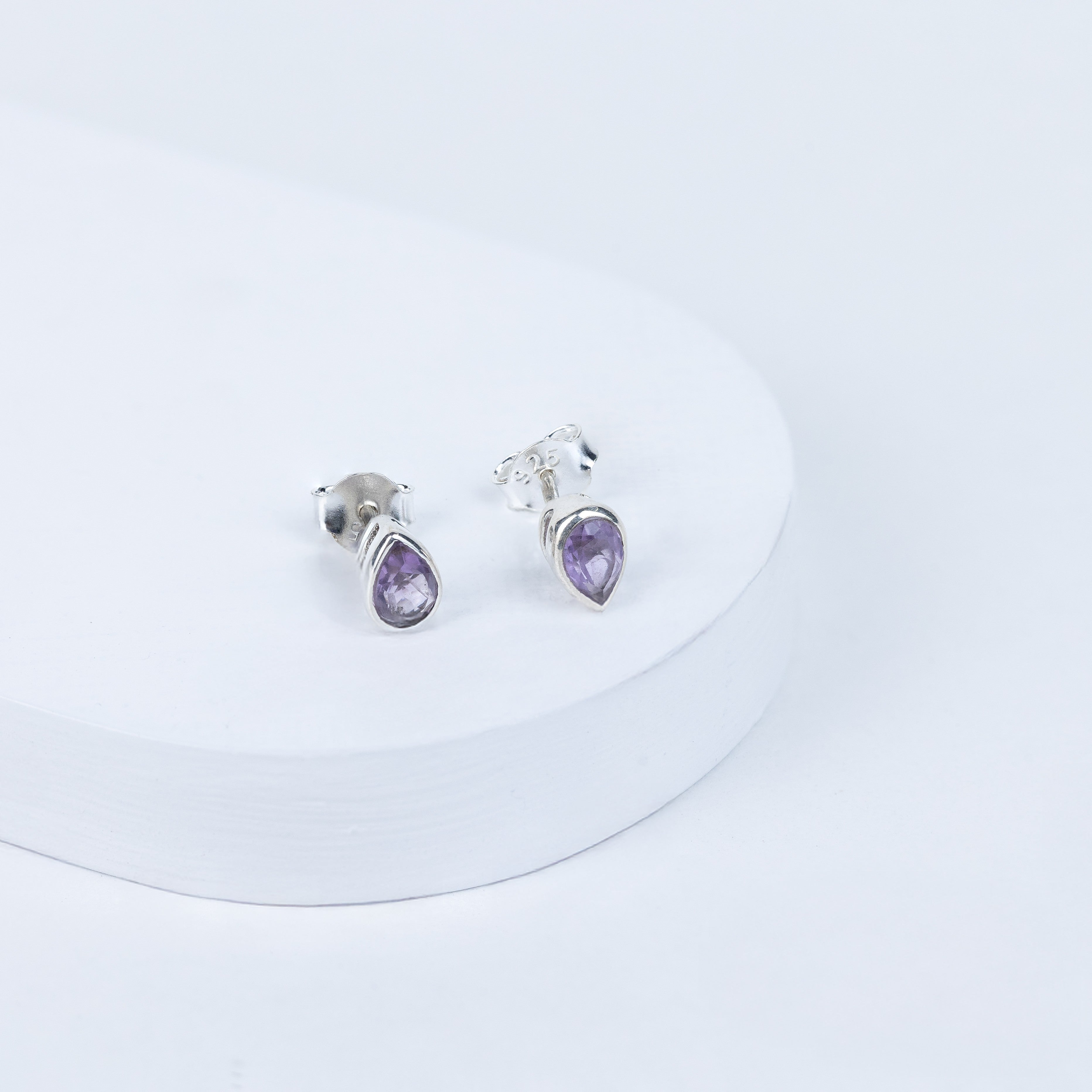 Amethyst Luxe Teardrop Earrings in 92.5 Sterling Silver