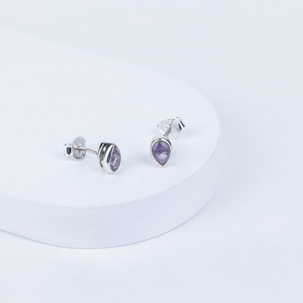 Amethyst Luxe Teardrop Earrings in 92.5 Sterling Silver