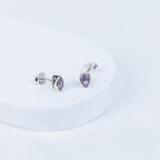 Amethyst Luxe Teardrop Earrings in 92.5 Sterling Silver