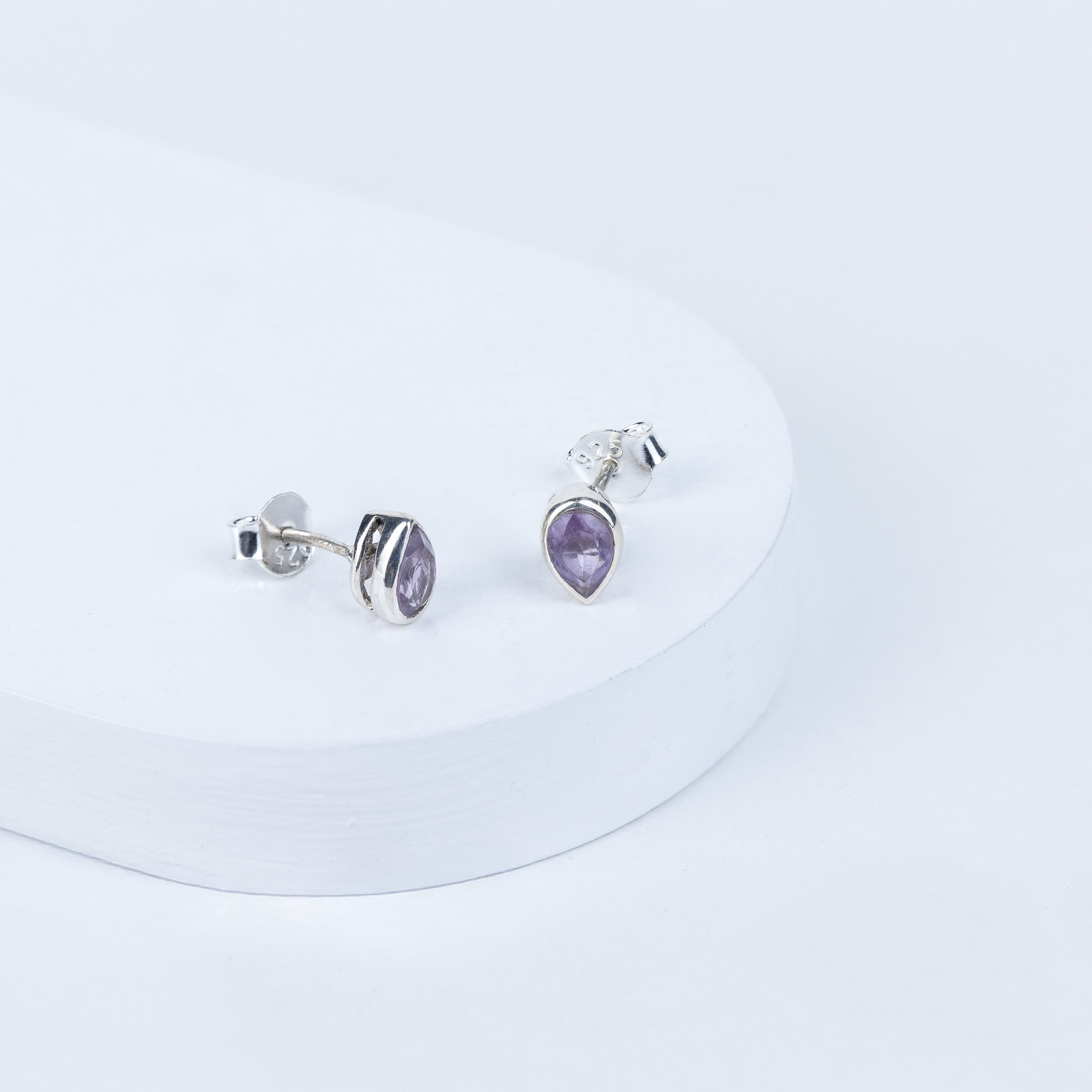 Amethyst Luxe Teardrop Earrings in 92.5 Sterling Silver