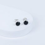 Black Onyx Elegant Sphere Earrings in 92.5 Sterling Silver