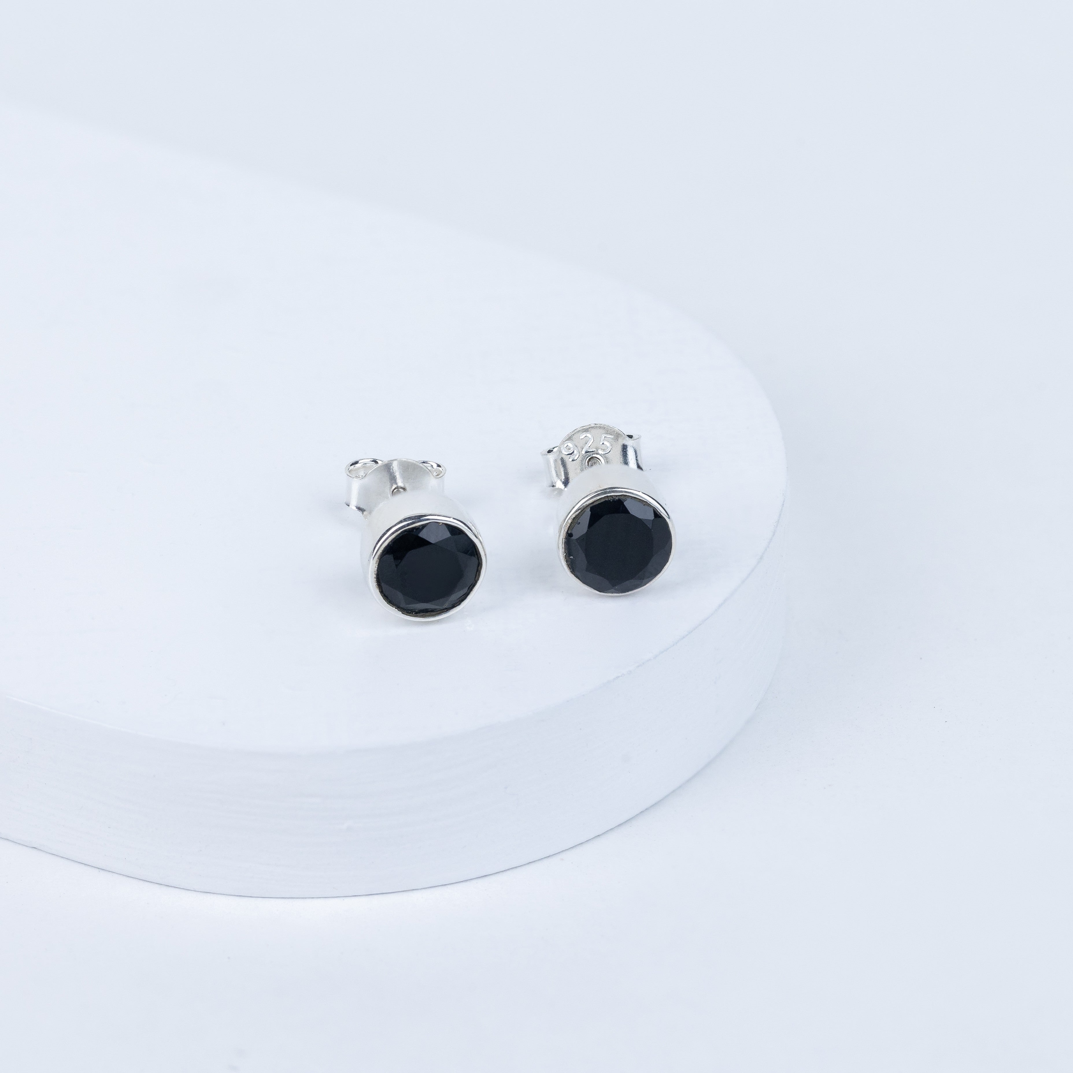 Black Onyx Elegant Sphere Earrings in 92.5 Sterling Silver