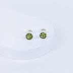 Perivibe Earrings in 92.5 Sterling Silver [Peridot round]