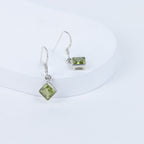 Perivolve Earrings in 92.5 Sterling Silver [ Peridot oval]