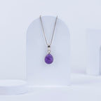 Amethyst Teardrop Pendant in 92.5 Sterling Silver