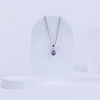 Amethyst Ellipse Pendant in 92.5 Sterling Silver