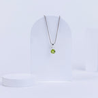 Peridot Minimalist Halo Pendant in 92.5 Sterling Silver