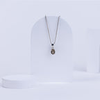 Smokey Quartz Ellipse Pendant in 92.5 Sterling Silver