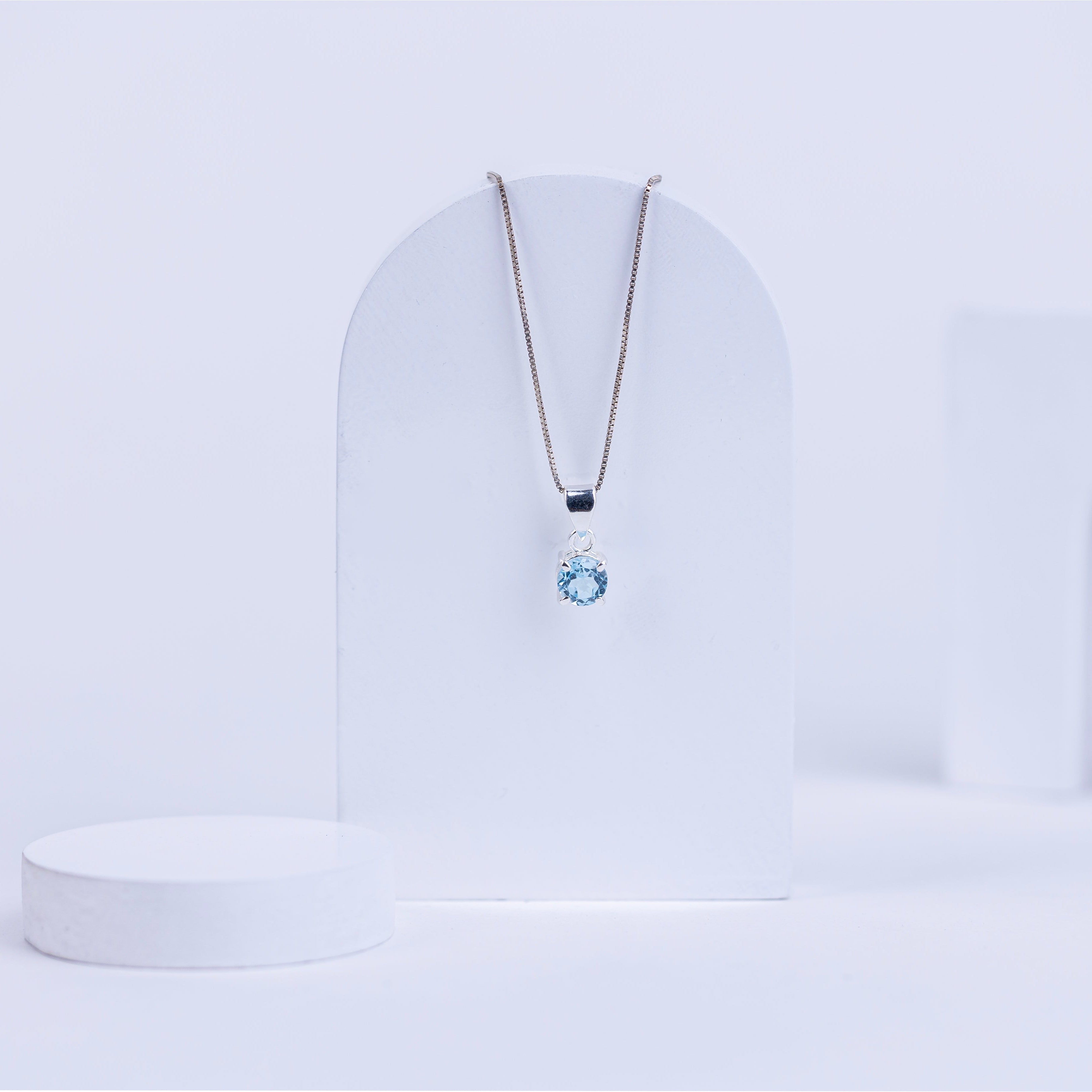 Blue Topaz Statement Pendant in 92.5 Sterling Silver