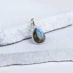 Laborodite Teardrop Pendant in 92.5 Sterling Silver