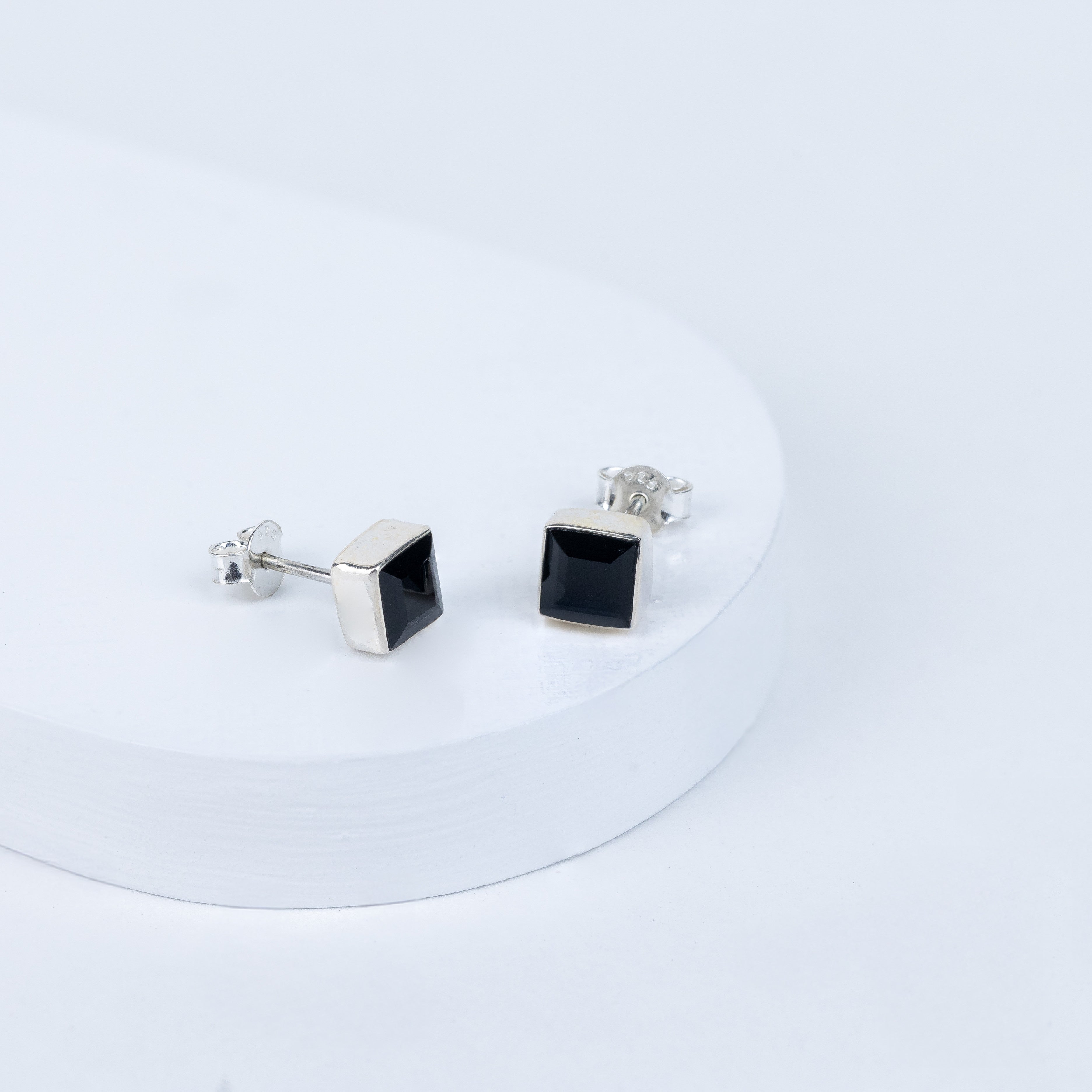 Black Onyx Regal Edge Earrings in 92.5 Sterling Silver