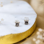Smokey Quartz Box Earrings in 92.5 Sterling Silver