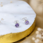 Amethyst Celestial Ellipse Earrings in 92.5 Sterling Silver