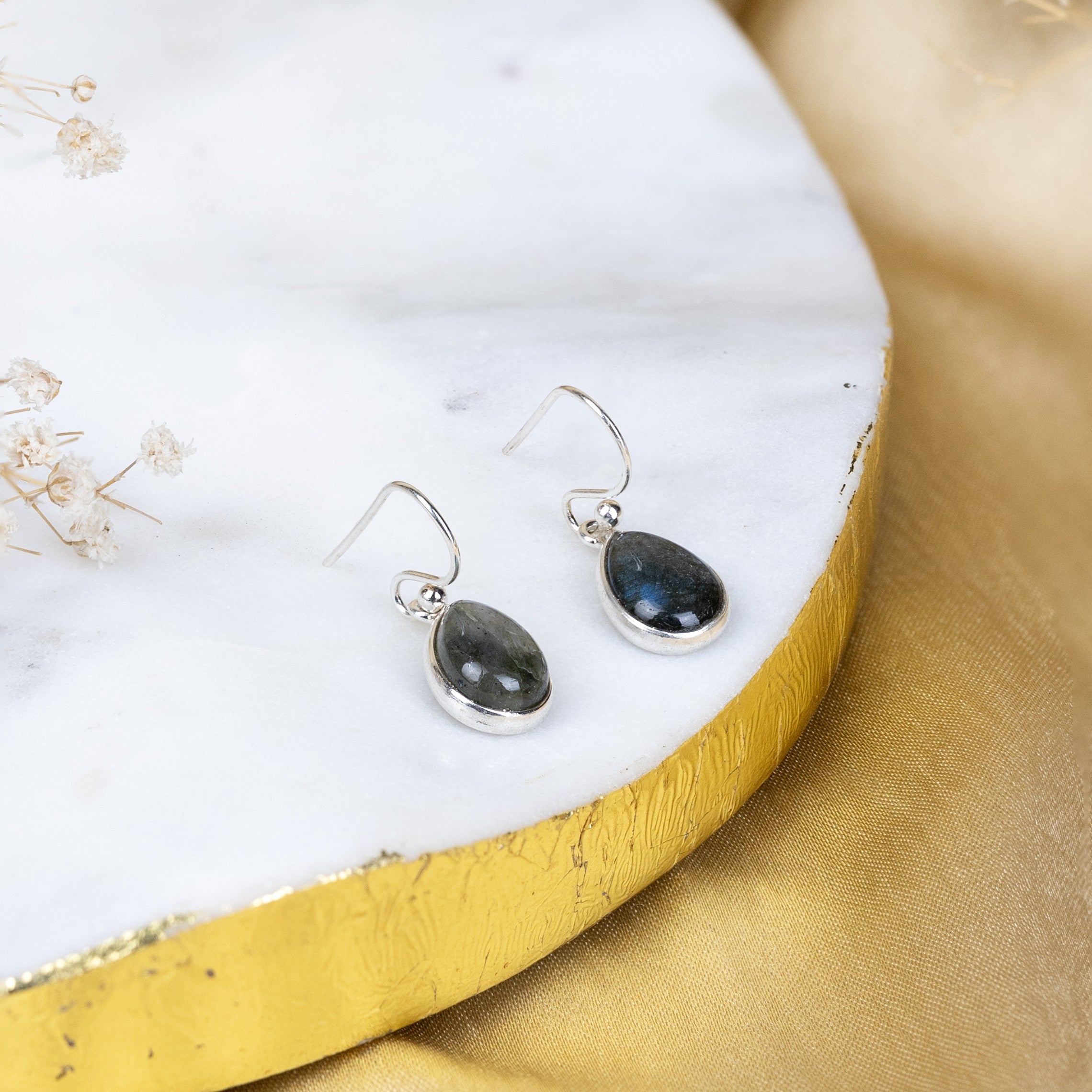 Laborodite Teardrop Danglings in 92.5 Sterling Silver