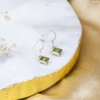 Perivolve Earrings in 92.5 Sterling Silver [ Peridot oval]