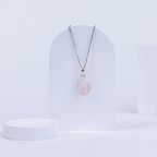 Rose Quartz Teardrop Pendant in 92.5 Sterling Silver