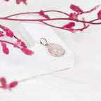 Rose Quartz Teardrop Pendant in 92.5 Sterling Silver