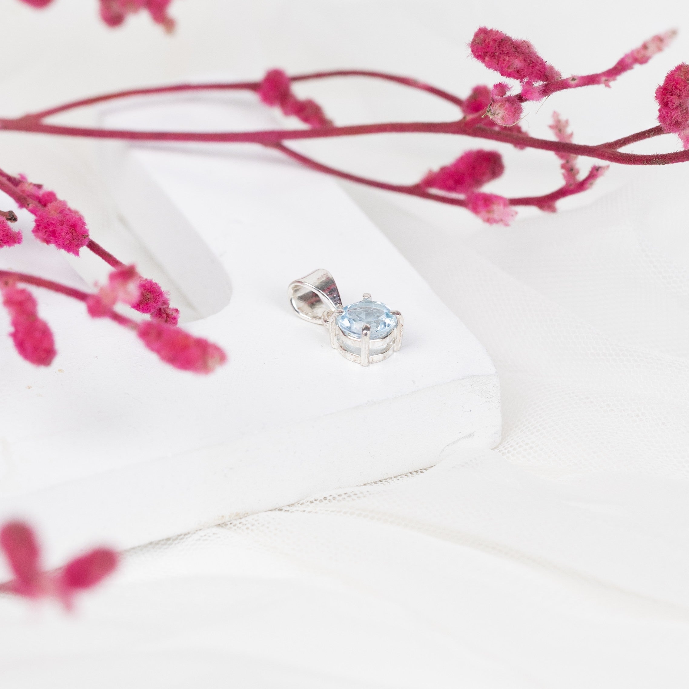 Blue Topaz Statement Pendant in 92.5 Sterling Silver