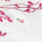Exquisite 92.5 Sterling Silver Pink Clover Pendant in Mother of Pearl
