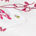 Peridot Minimalist Halo Pendant in 92.5 Sterling Silver