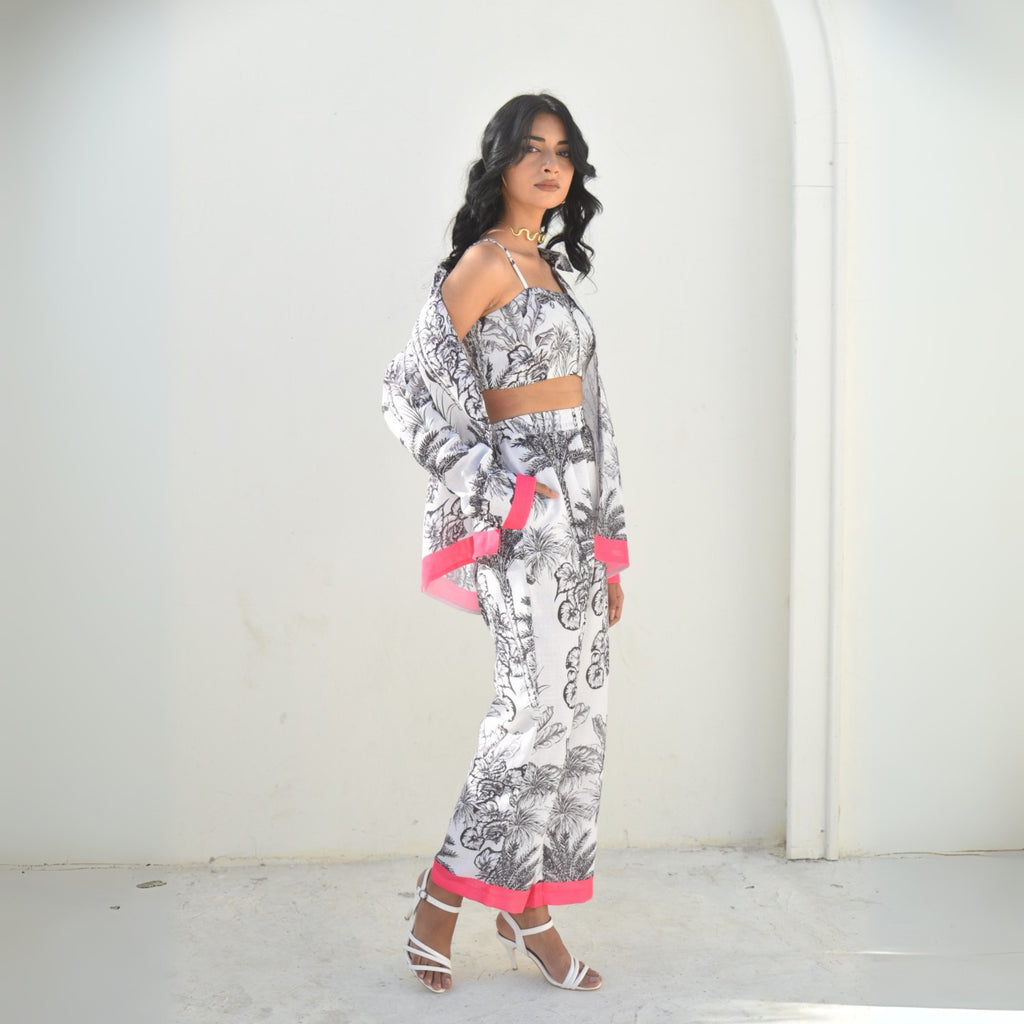Noir Palm – Monochrome Tropical Co-ord Set