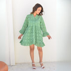 Sage Green Eyelet Tunic Dress with Singlet