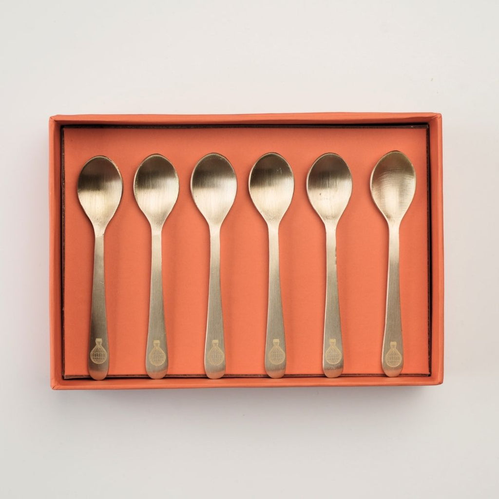 Pure brass dessert spoons | Set of 6 | balloon