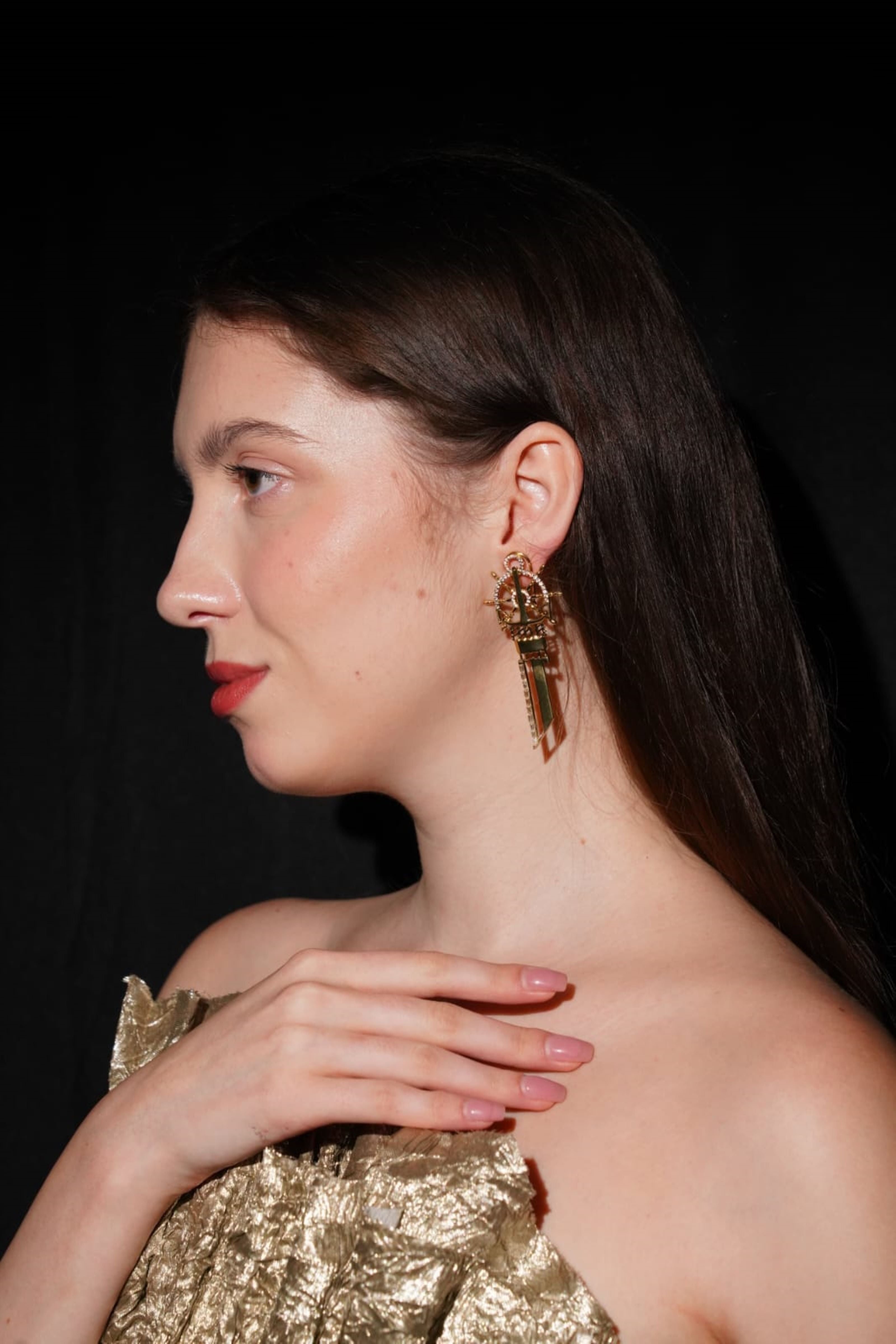 ANCHOR KEY STRAIGHT EARRINGS