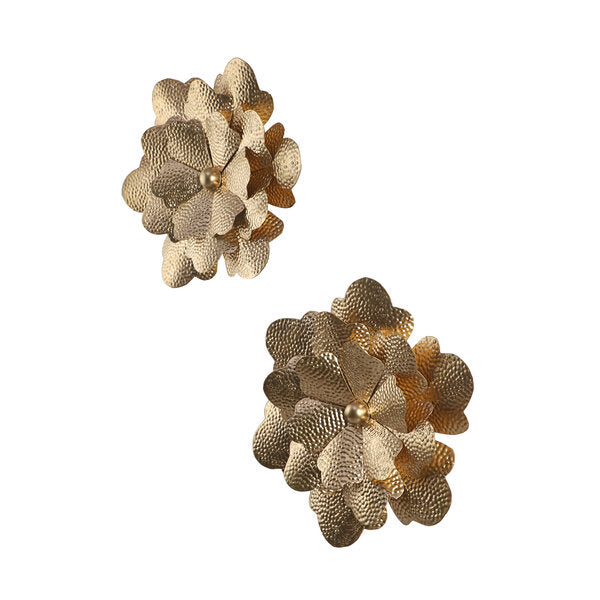 Amaya Decors Gold Hammered Flower Wall Décor Set of 2