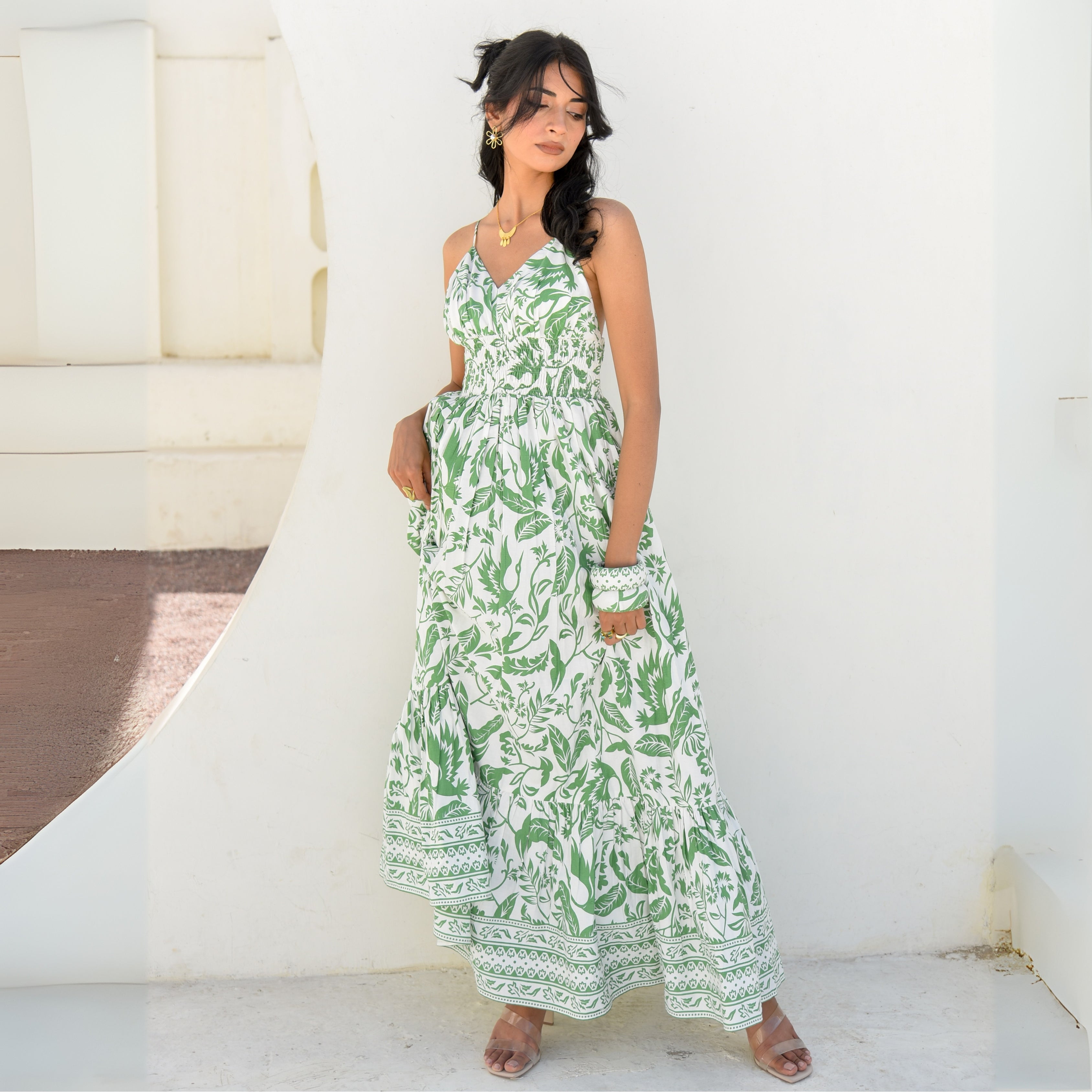 Verdant Whisper – Maxi Dress