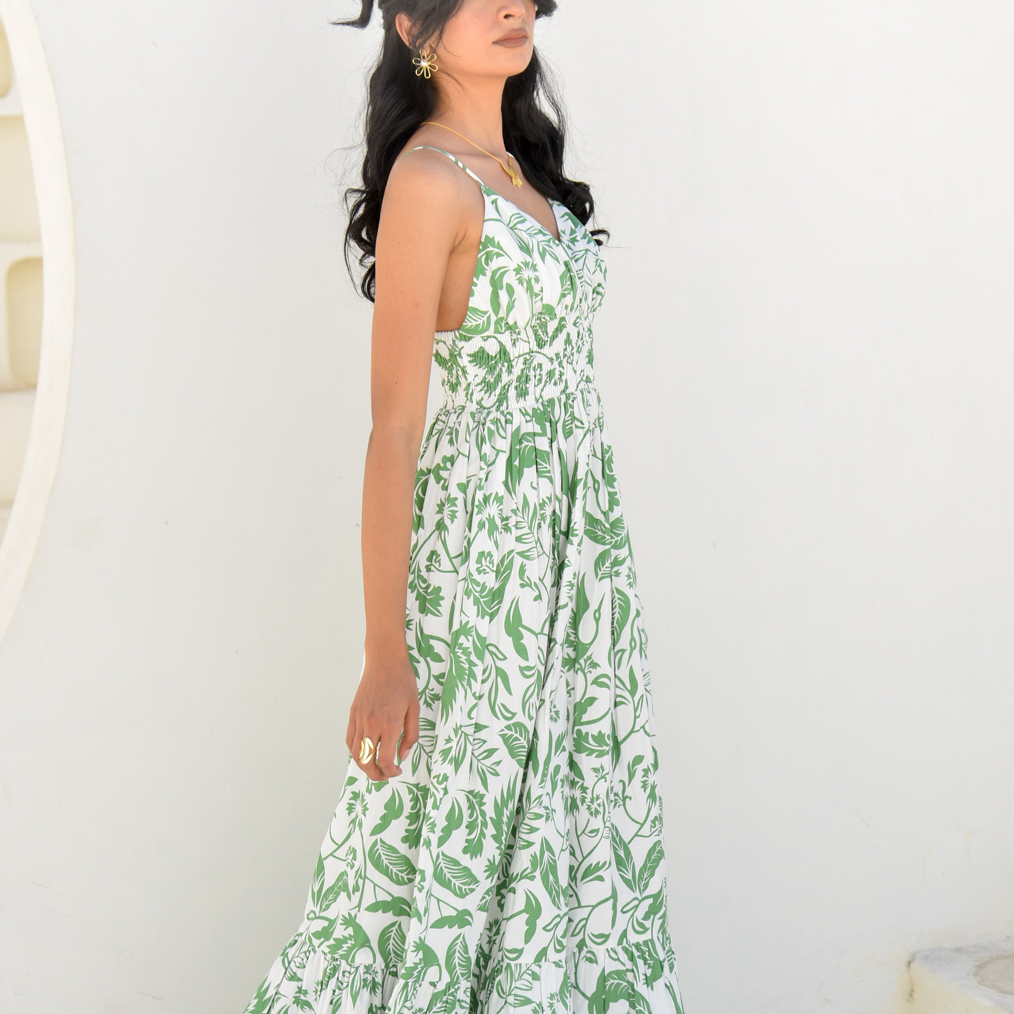 Verdant Whisper – Maxi Dress