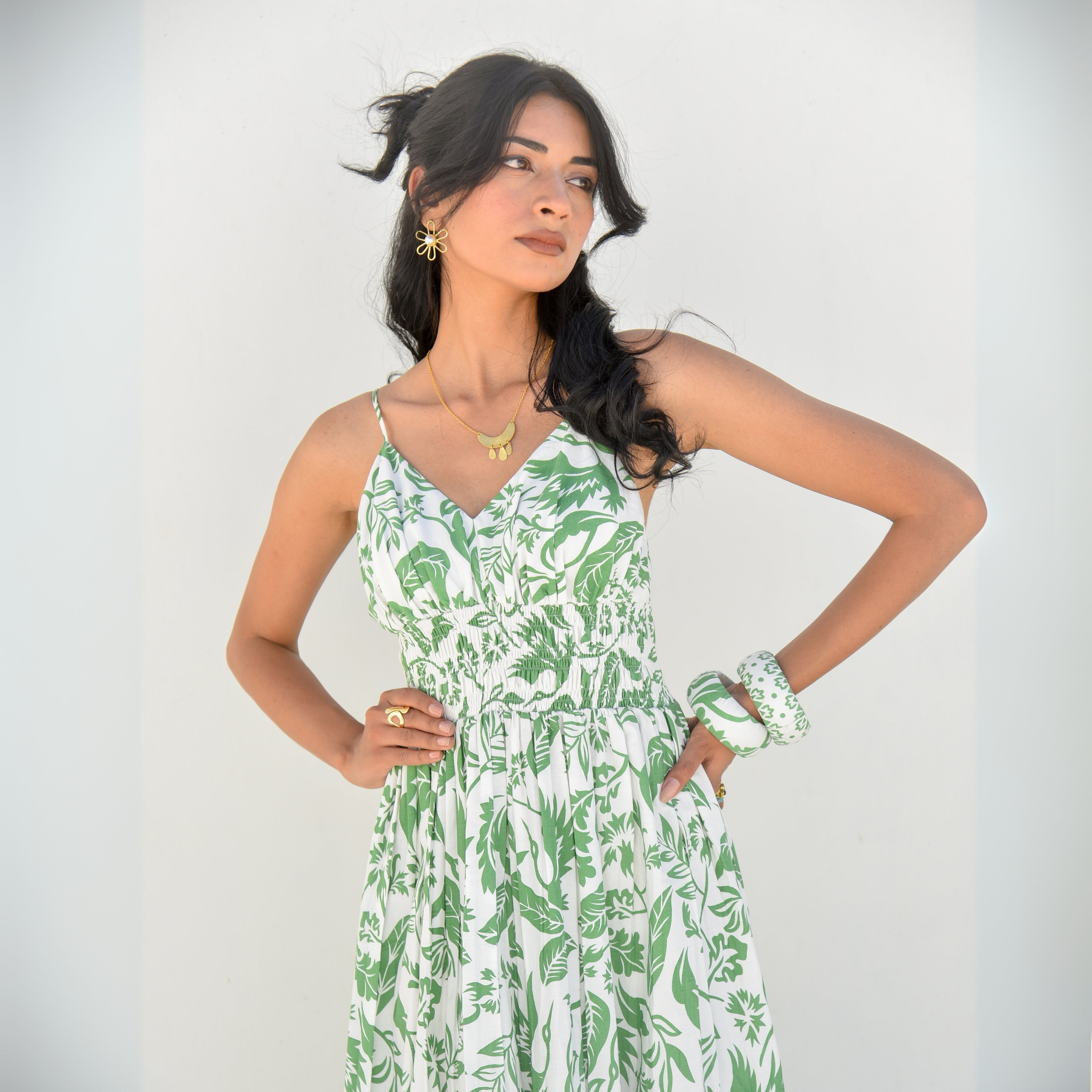 Verdant Whisper – Maxi Dress