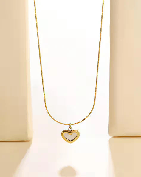 White Enamel Heart Pendant