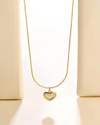 White Enamel Heart Pendant