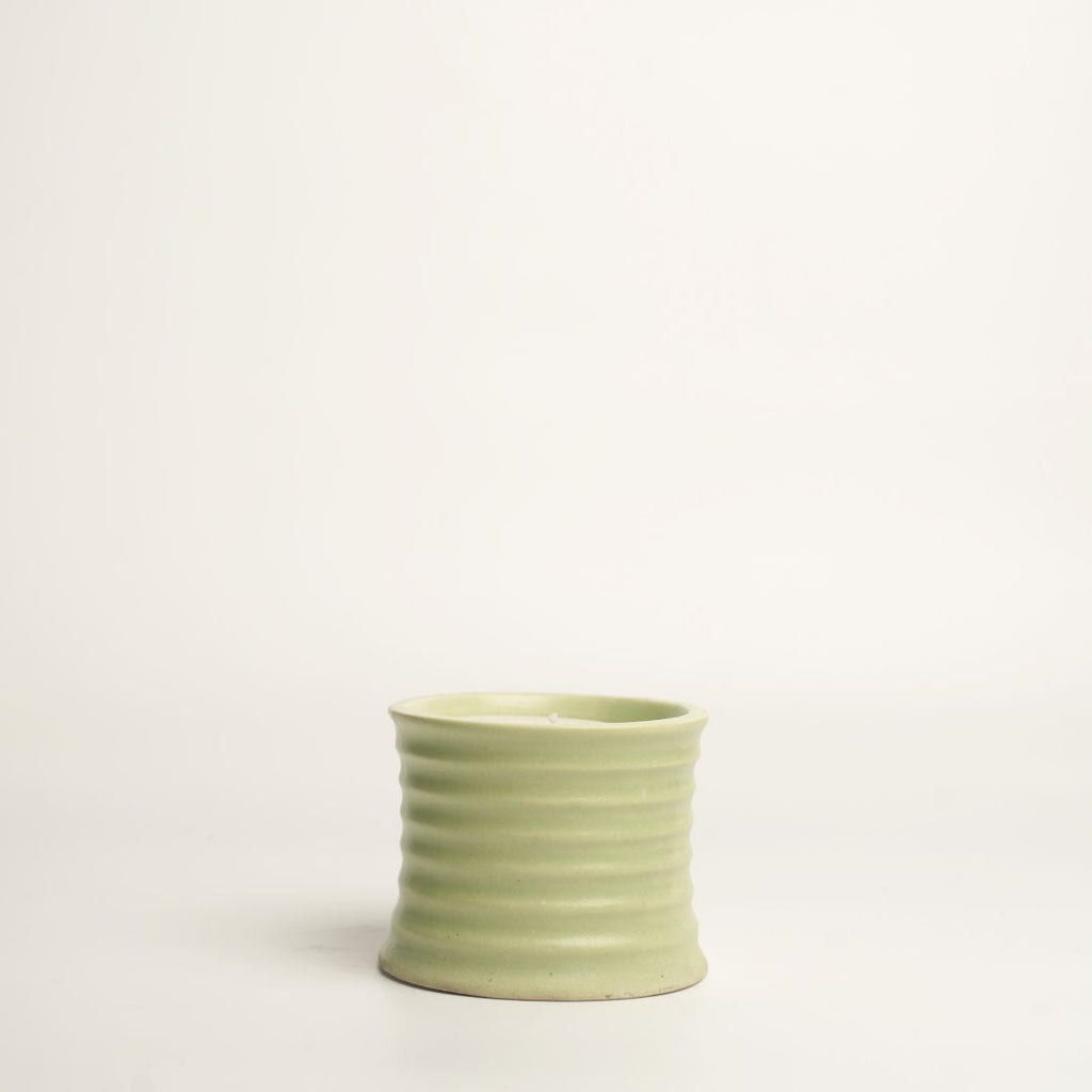 Stoneware Candle | 450g | Green | 3 wick
