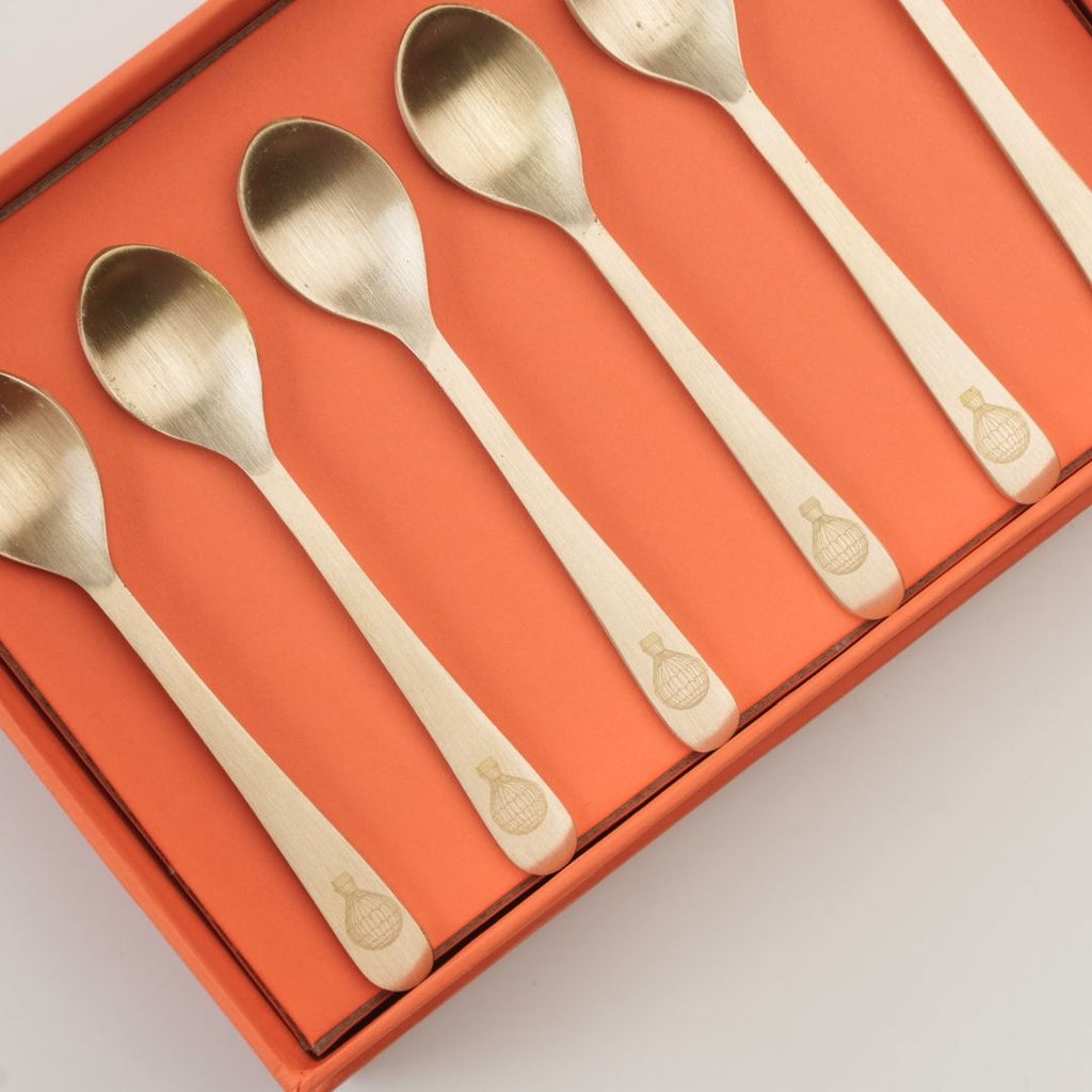 Pure brass dessert spoons | Set of 6 | balloon