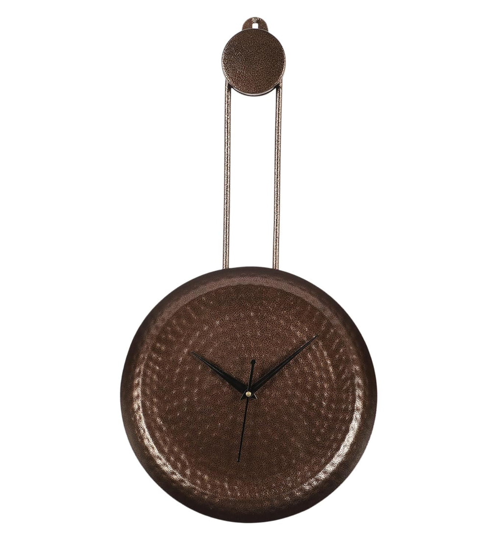 Amaya Decors Brown Textured Round Clock