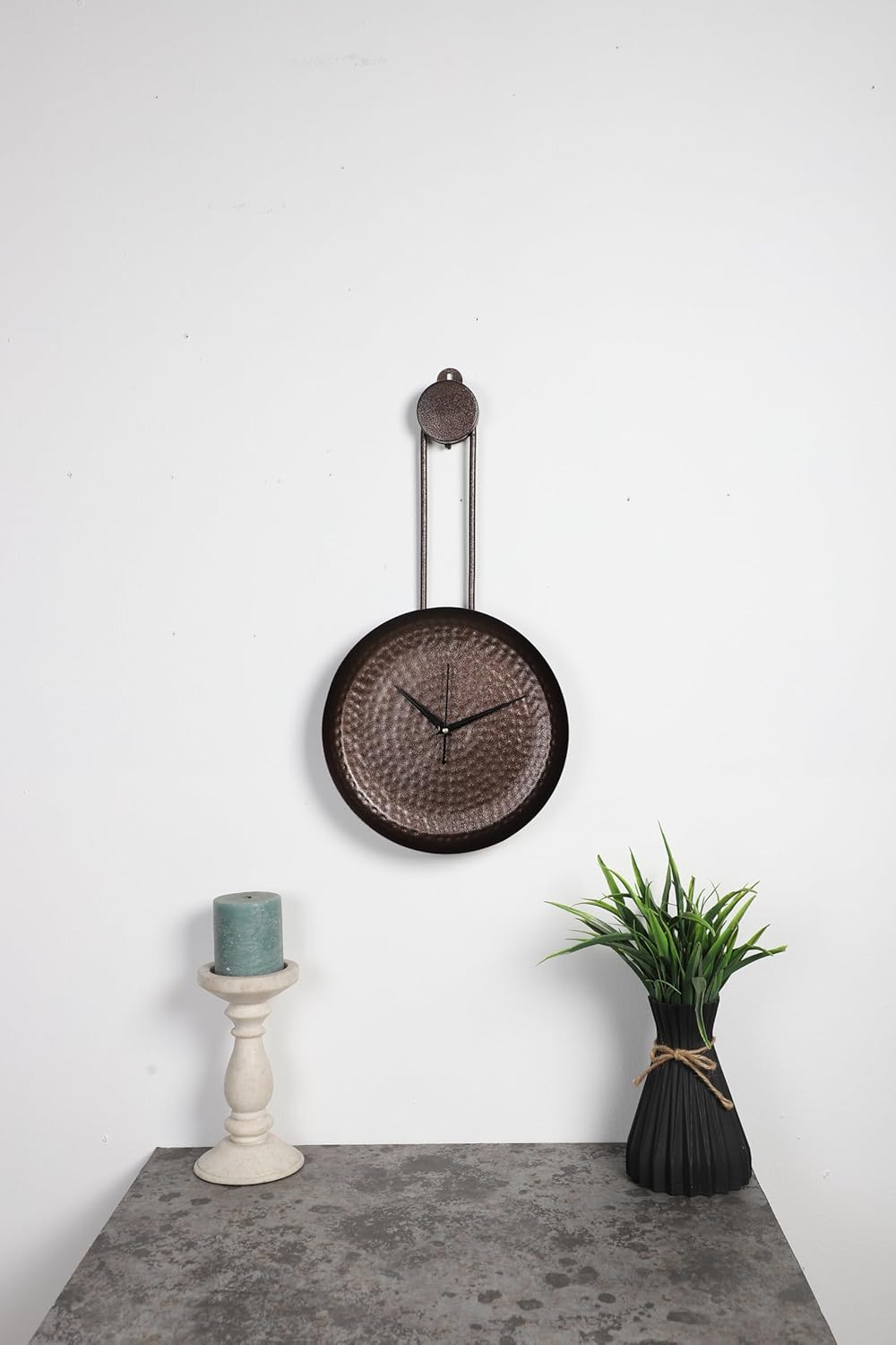 Amaya Decors Brown Textured Round Clock
