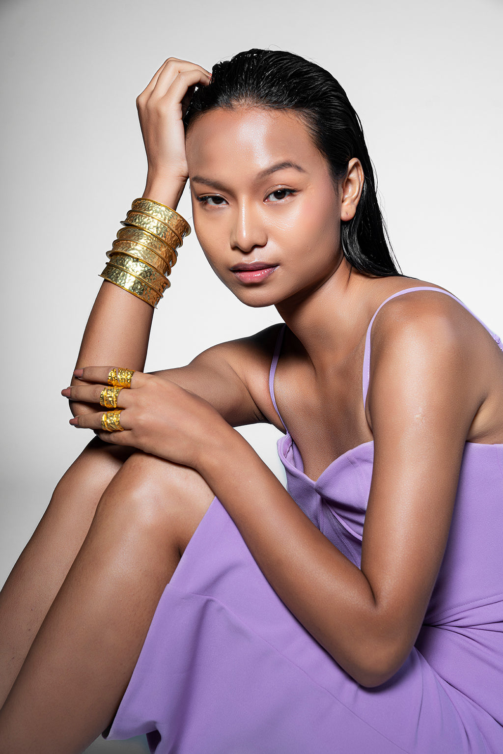 Wild Leaf Cuff - Gold Tone