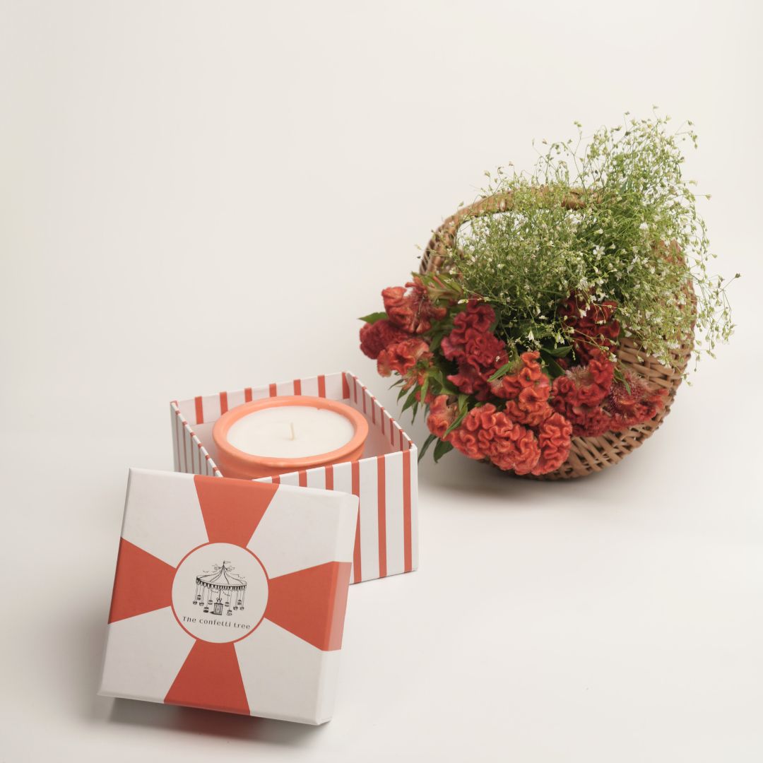 Stoneware candle | Orange | 220g