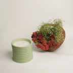 Stoneware Candle | 450g | Green | 3 wick